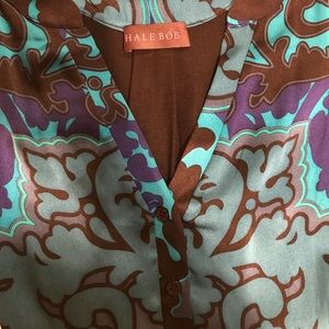 Hale Bob V-neck Longsleeve Silk and Cotton